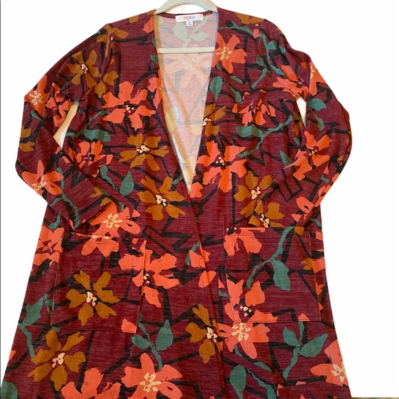 LuLaRoe SARAH Cardigan Sweater Duster Floral - Picture 4 of 16